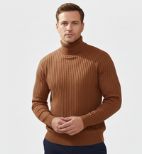 Męski Golf o Dopasowanym Kroju na Jesieni | Sweter Męski duży