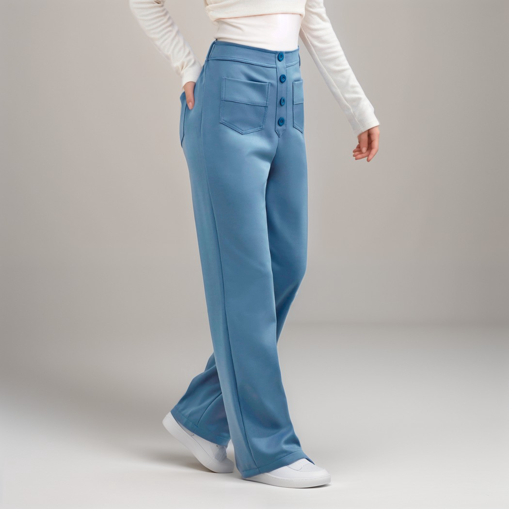 Spodnie z wysokim stanem | Szerokie nogawki | Styl retro | Modny casual