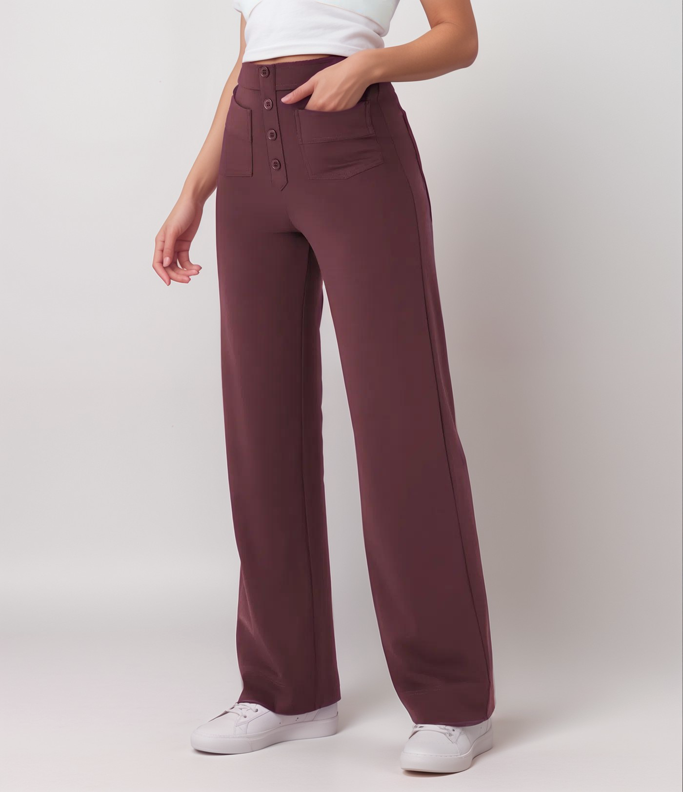 Spodnie z wysokim stanem | Szerokie nogawki | Styl retro | Modny casual