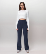 Spodnie z wysokim stanem | Szerokie nogawki | Styl retro | Modny casual