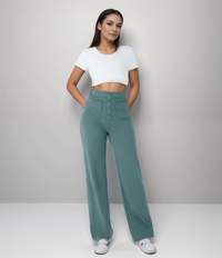 Spodnie z wysokim stanem | Szerokie nogawki | Styl retro | Modny casual