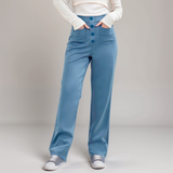 Spodnie z wysokim stanem | Szerokie nogawki | Styl retro | Modny casual