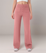Spodnie z wysokim stanem | Szerokie nogawki | Styl retro | Modny casual