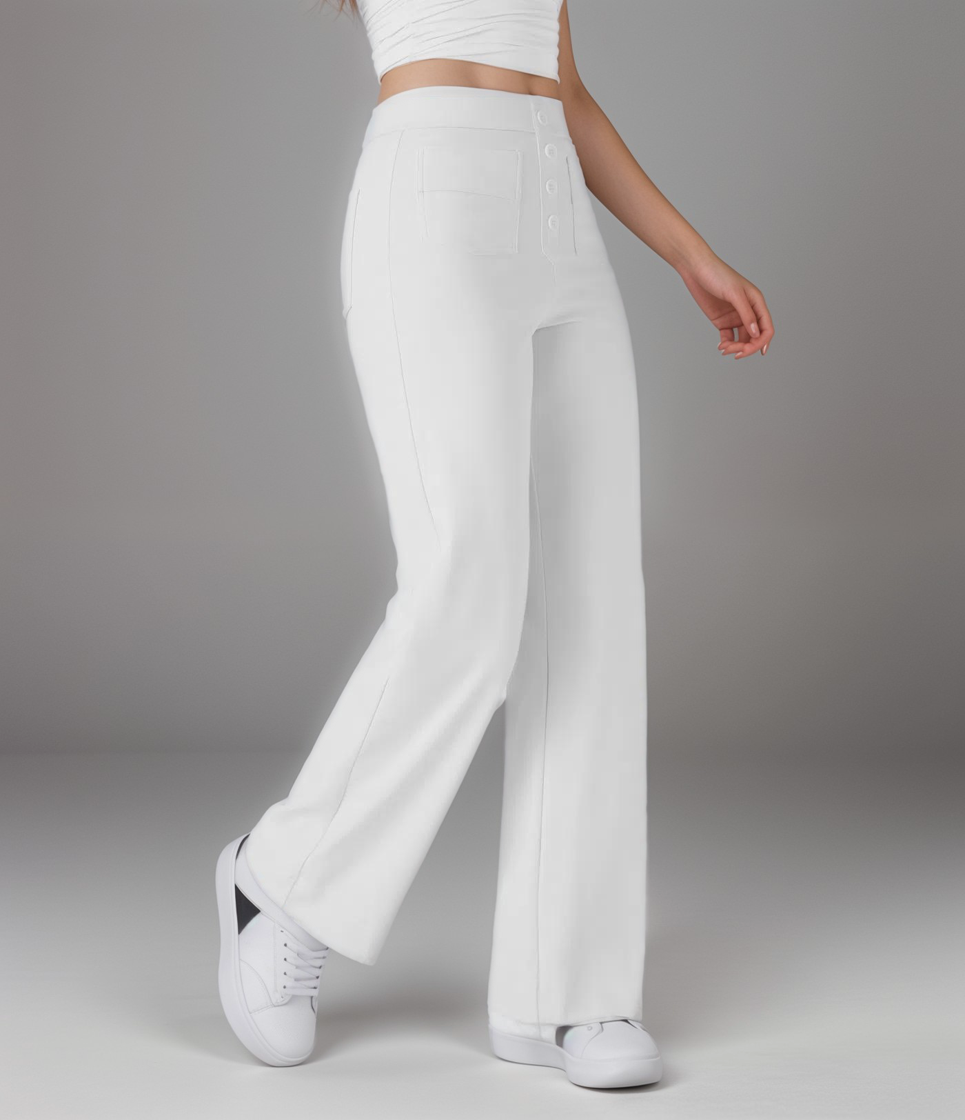 Spodnie z wysokim stanem | Szerokie nogawki | Styl retro | Modny casual
