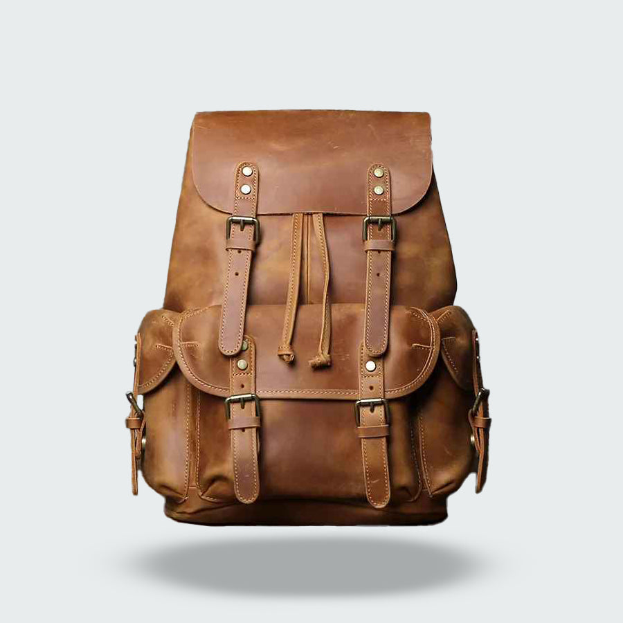 Męski Plecak Skórzany w Stylu Vintage | Elegancki Plecak na Pracę i Podróże