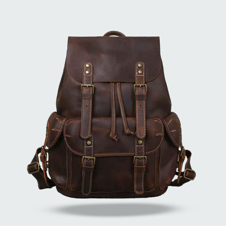 Męski Plecak Skórzany w Stylu Vintage | Elegancki Plecak na Pracę i Podróże