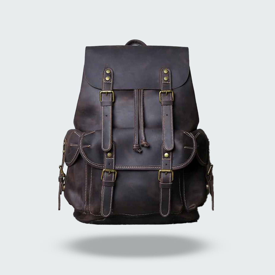 Męski Plecak Skórzany w Stylu Vintage | Elegancki Plecak na Pracę i Podróże