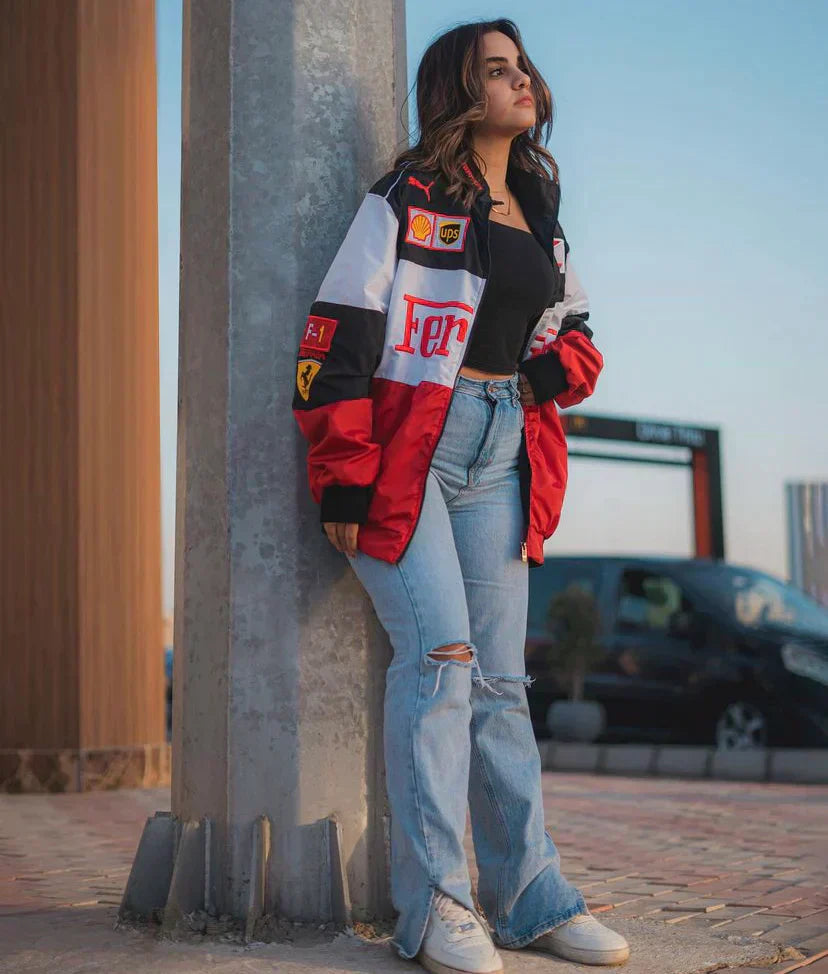 Kurtka Damska w Sportowym Stylu Racer | Lekka Kurtka Przejściowa