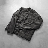 Kurtka Skórzana Męska Klasyczna | Elegancka Kurtka Przejściowa Czarna