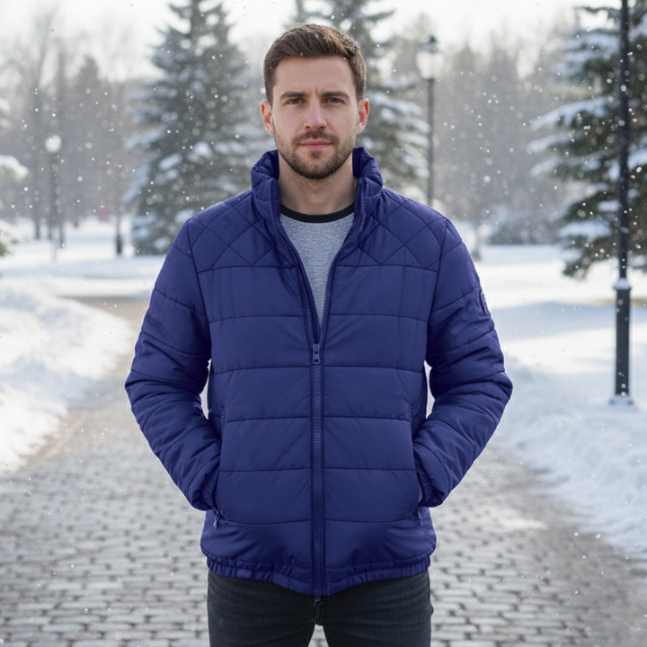 Pikowana Kurtka Puchowa Męska | Ciepła Kurtka Zimowa