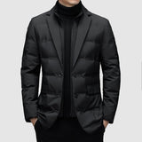 Kurtka Męska Puchowa w Stylu Marynarki | Elegancka Kurtka Zimowa Pikowana