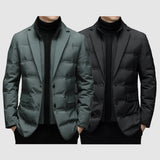 Kurtka Męska Puchowa w Stylu Marynarki | Elegancka Kurtka Zimowa Pikowana