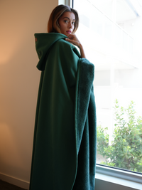 Unisex Ponczo z Kapturem w Stylu Oversize | Ciepła Bluza Przejściowa