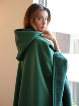 Unisex Ponczo z Kapturem w Stylu Oversize | Ciepła Bluza Przejściowa