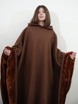 Unisex Ponczo z Kapturem w Stylu Oversize | Ciepła Bluza Przejściowa