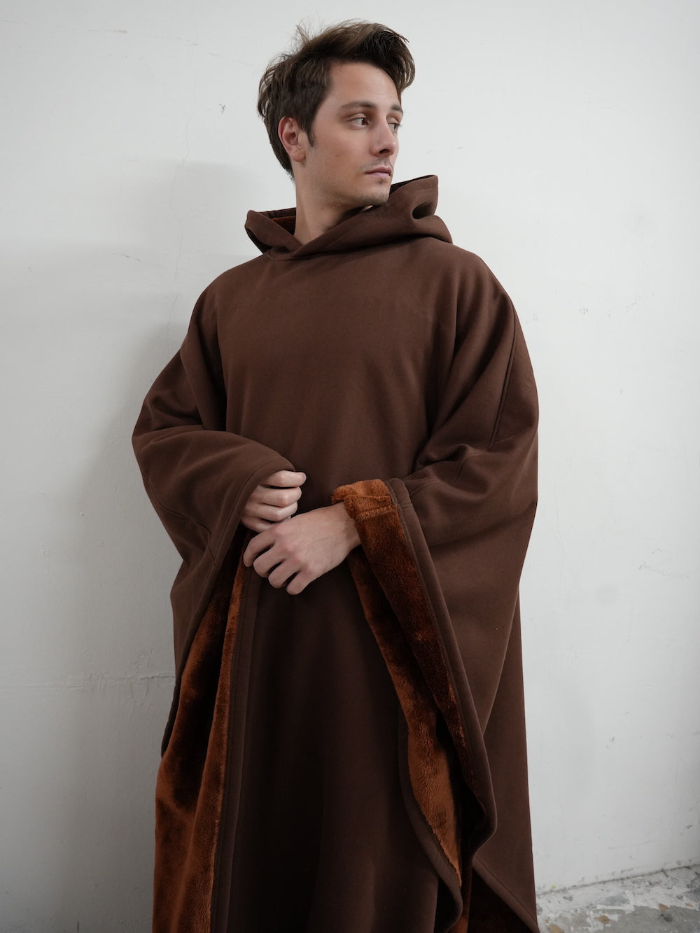 Unisex Ponczo z Kapturem w Stylu Oversize | Ciepła Bluza Przejściowa