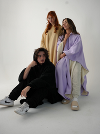 Unisex Ponczo z Kapturem w Stylu Oversize | Ciepła Bluza Przejściowa