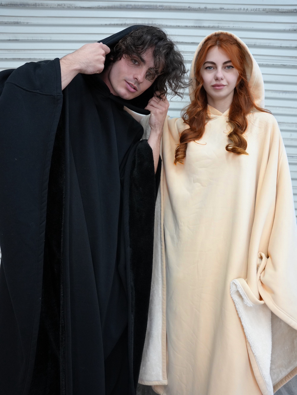 Unisex Ponczo z Kapturem w Stylu Oversize | Ciepła Bluza Przejściowa