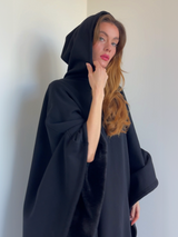 Unisex Ponczo z Kapturem w Stylu Oversize | Ciepła Bluza Przejściowa