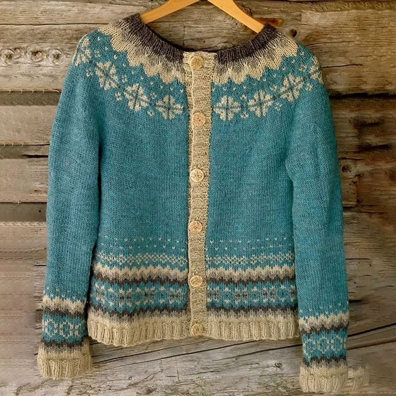Kardigan Damski w Stylu Nordyckim na Zimę | Ciepły Elegancki Sweter