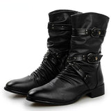 Buty Męskie Rockowe ze Sprzączkami | Stylowe Botki Męskie