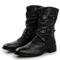 Buty Męskie Rockowe ze Sprzączkami | Stylowe Botki Męskie