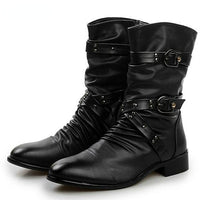Buty Męskie Rockowe ze Sprzączkami | Stylowe Botki Męskie