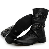 Buty Męskie Rockowe ze Sprzączkami | Stylowe Botki Męskie