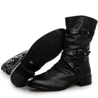 Buty Męskie Rockowe ze Sprzączkami | Stylowe Botki Męskie