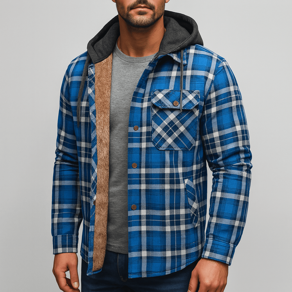 Kurtka Męska z Futrem w Stylu Lumberjack | Ciepła Kurtka Zimowa Męska