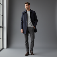 Męski Płaszcz w Nowoczesnym Stylu | Elegancka Męska Kurtka Przejściowa o Czystej Linii