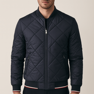 Męska Pikowana Kurtka Bomberka w Klasycznym Stylu | Lekka Kurtka na Wiosnę