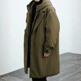 Męska Kurtka Zimowa Długa Wodoodporna | Pikowany Trencz Męski na Zimę