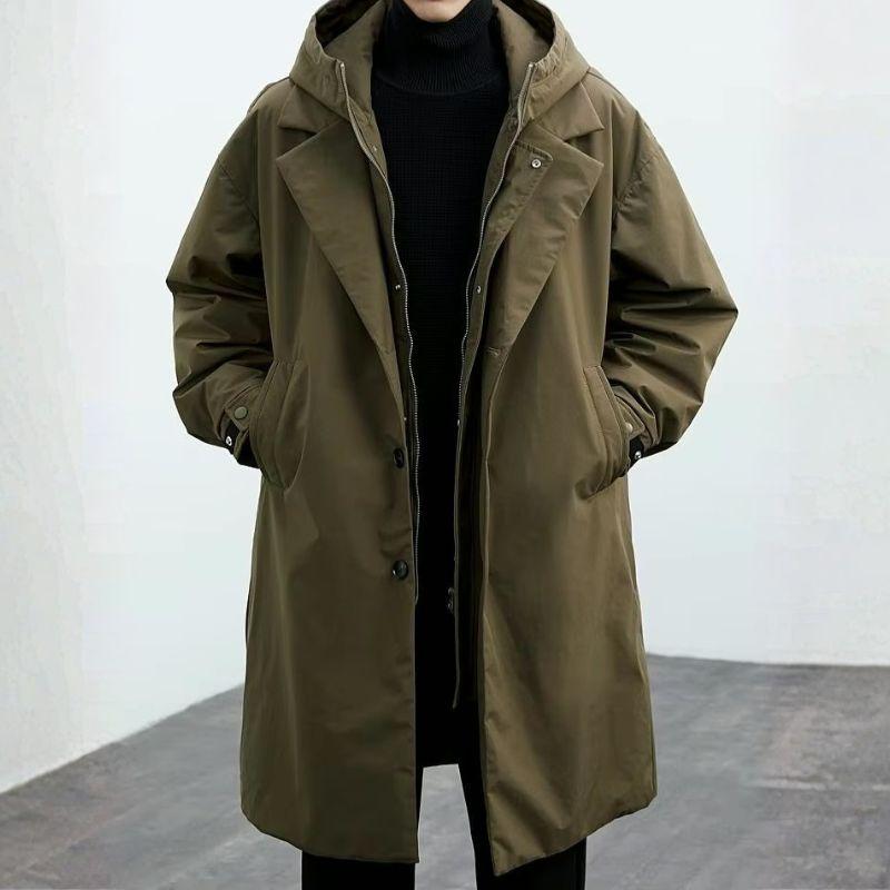 Męska Kurtka Zimowa Długa Wodoodporna | Pikowany Trencz Męski na Zimę