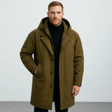 Męska Kurtka Zimowa Długa Wodoodporna | Pikowany Trencz Męski na Zimę