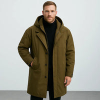 Męska Kurtka Zimowa Długa Wodoodporna | Pikowany Trencz Męski na Zimę