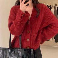 Kardigan Damski Dzianinowy w Klasycznym Stylu | Sweter Damski Casual Rozpinany