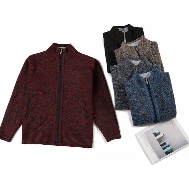 Męski Kardigan Rozpinany na Zamek w Klasycznym Stylu | Sweter Smart Casual