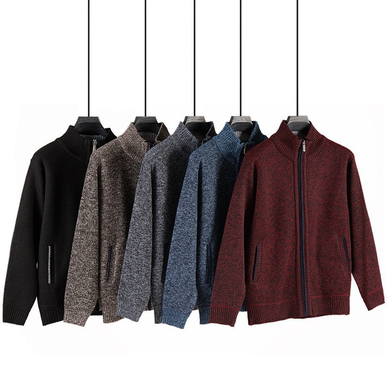 Męski Kardigan Rozpinany na Zamek w Klasycznym Stylu | Sweter Smart Casual