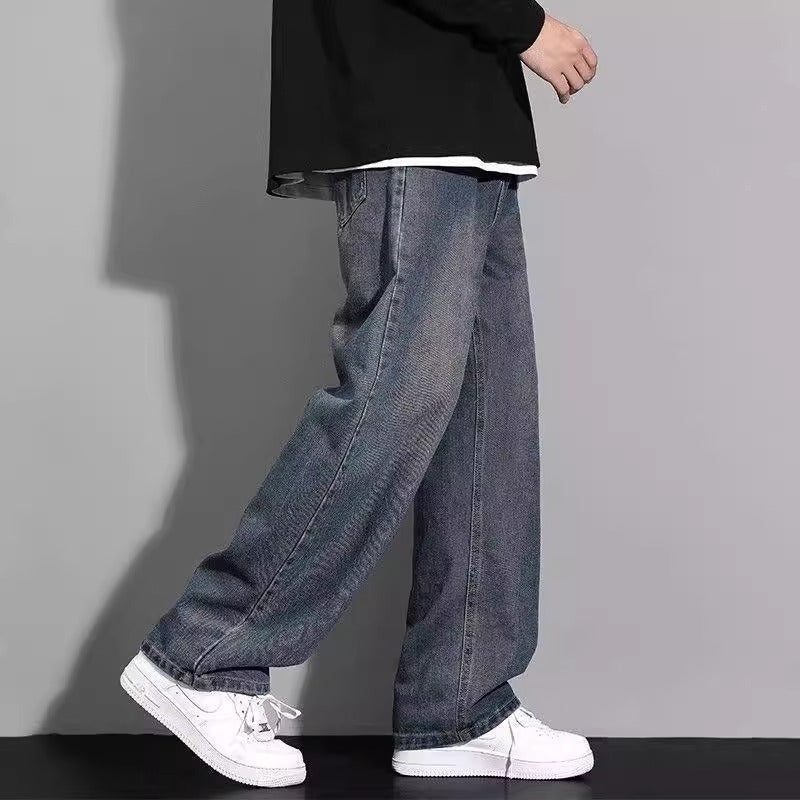 Jeansy Męskie Baggy w Stylu Washed Streetwear | Luźne Spodnie Denim