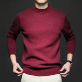 Sweter Męski w Klasycznym Stylu z Okrągłym Dekoltem | Ciepły Sweter Dzianinowy