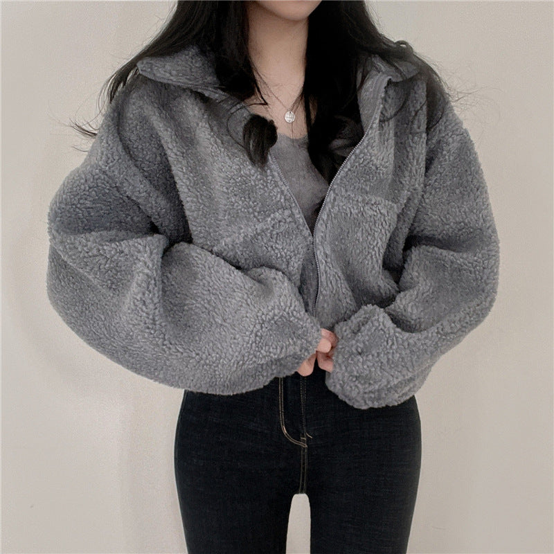 Kurtka Damska Fleece w Stylu Oversize Fluffy | Ciepła Kurtka Zimowa Casual