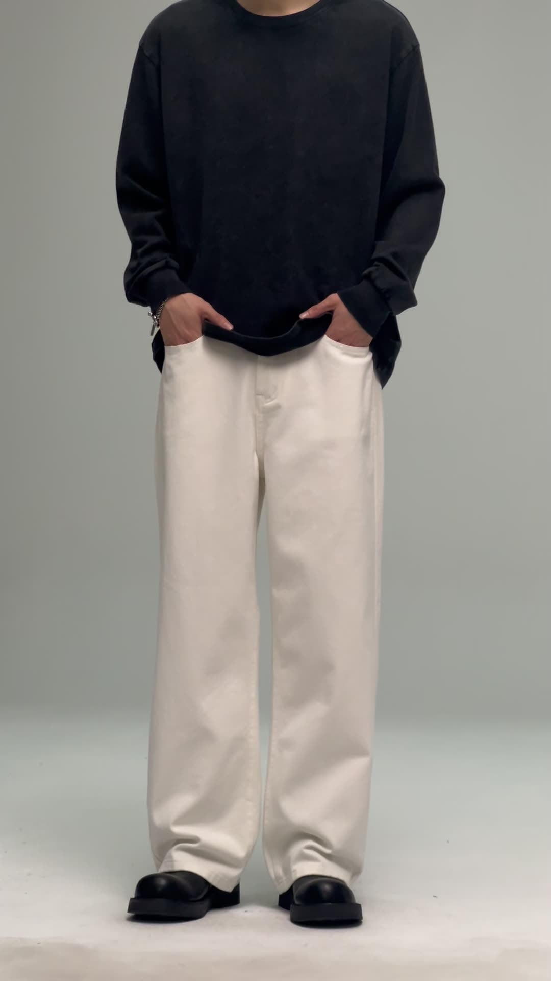 Jeansy Męskie Loose Fit w Minimal Streetwear Style | Szerokie Spodnie Casual