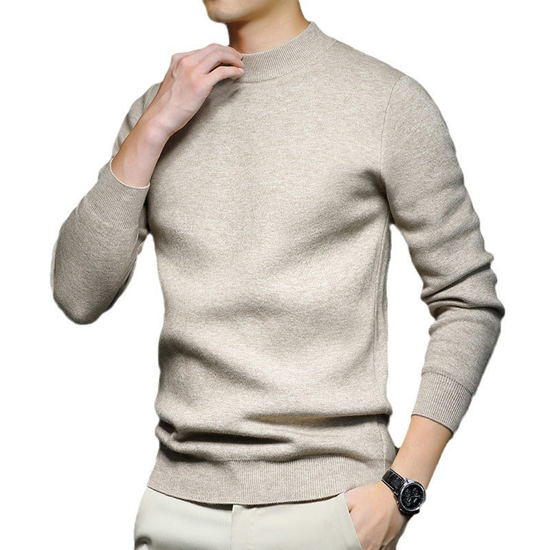 Sweter Męski w Klasycznym Stylu z Okrągłym Dekoltem | Ciepły Sweter Dzianinowy