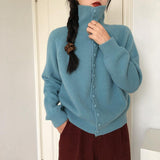 Kardigan Damski w Klasycznym Stylu Dzianinowym | Sweter Damski Rozpinany Casual