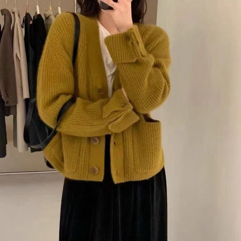 Kardigan Damski Dzianinowy w Klasycznym Stylu | Sweter Damski Casual Rozpinany