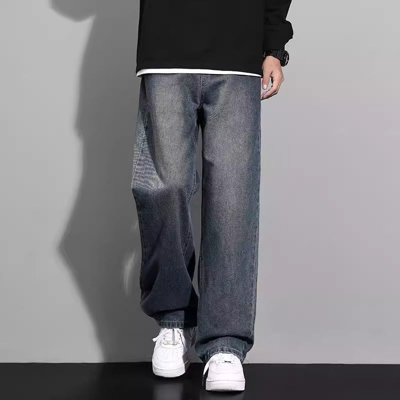 Jeansy Męskie Baggy w Stylu Washed Streetwear | Luźne Spodnie Denim