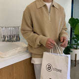 Męska Koszulka Polo z Długim Rękawem i Półzamkiem | Sweter Smart Casual