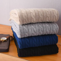 Sweter Męski z Półzamkiem | Wzór Warkoczowy | Slim Fit | Styl Smart Casual