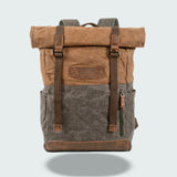 Plecak Rolltop w Stylu Vintage z Woskowanego Płótna | Wodoodporny Plecak na Co Dzień i Podróże